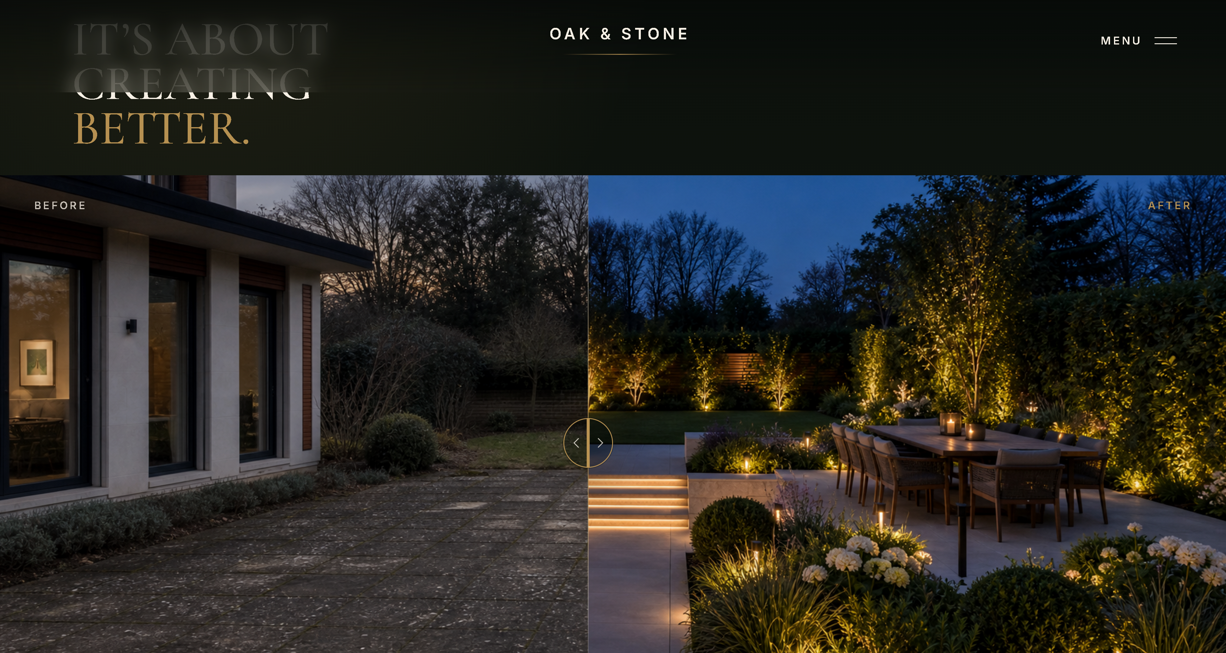 Oak & Stone before and after outdoor living transformation preview